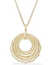 David Yurman Stax Pendant Necklace With Diamonds In 18k Yellow Gold