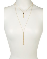 Sterling Forever Double Tassel Layered Necklace