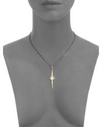 Mizuki Sterling Silver 14k Gold Starburst Pendant Necklace
