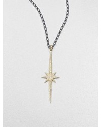 Mizuki Sterling Silver 14k Gold Starburst Pendant Necklace