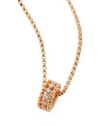 Roberto Coin Symphony Braided Diamond 18k Rose Gold Pendant Necklace