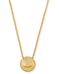 Roberto Coin Tiny Treasures Smiley Emoji Pendant Necklace With Diamonds
