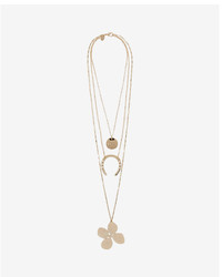 Express Triple Layered Lucky Pendant Necklace