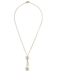 Chanel Vintage Faux Pearl Drop Pendant Necklace, $900
