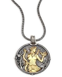 Konstantino Zodiac Diamond 18k Yellow Gold Sterling Silver Sagittarius Pendant