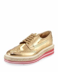Gold Platform Loafers