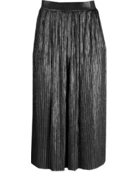 Boohoo Elva Metallic Pleated Midi Skirt
