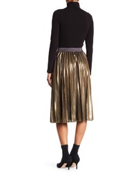 Angie Metallic Pleated Midi Skirt