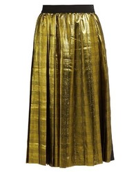 Muveil Metallic Pleated Skirt