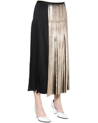 Gold Pleated Satin Skirt