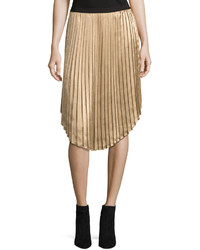 Joie Kambree Pleated Midi Skirt Gold