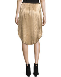 Joie Kambree Pleated Midi Skirt Gold