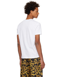 VERSACE JEANS COUTURE White Gold Printed T Shirt