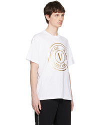 VERSACE JEANS COUTURE White V Emblem T Shirt