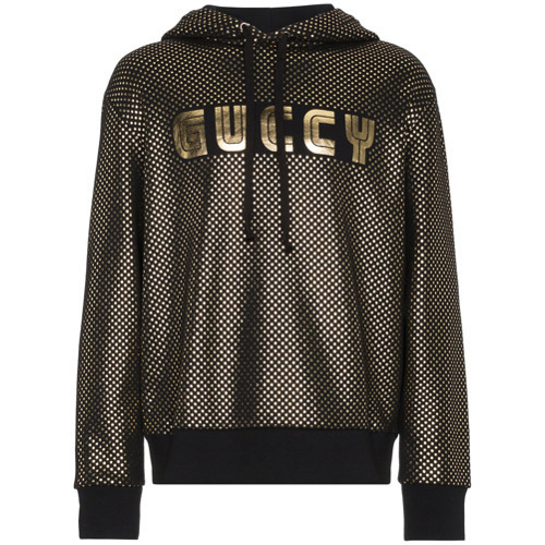 Gucci Guccy Logo Jersey Hoodie, $1,193 
