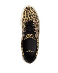 Saint Laurent Leopard Print Low Top Sneakers