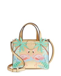 kate spade new york By The Pool Flamingo Scene Small Sam Leather Satchel