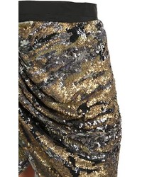 Isabel Marant Sequined Silk Crepe De Chine Skirt