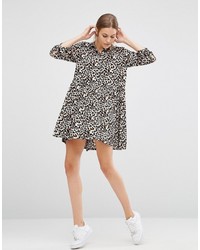 Minimum 34 Sleeve Shift Dress In Leopard Print