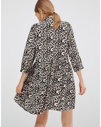 Minimum 34 Sleeve Shift Dress In Leopard Print