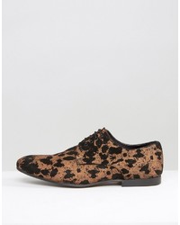 Asos Lace Up Shoes In Leopard Print Suede