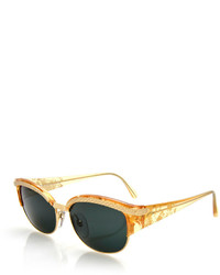 Christian Dior Dior Printed Embossed Square Sunglasses Gold