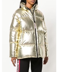 tommy hilfiger gold puffer jacket