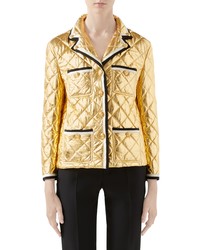 Gucci Quilted Metallic Leather Jacket