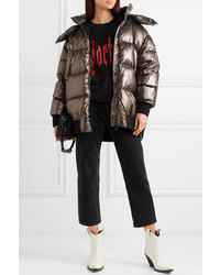 Moncler Quilted Metallic Shell Down Jacket