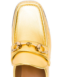 Gucci Gold Horsebit Loafer Heels
