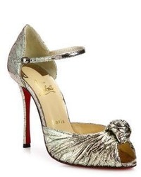 Christian Louboutin Marchavekel Knotted Metallic Dorsay Pumps