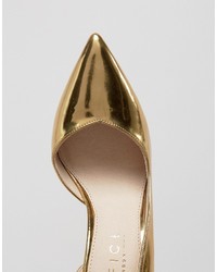 Office Shadow Gold Mirror Pumps