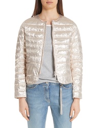 Gold Quilted Bomber Jacket