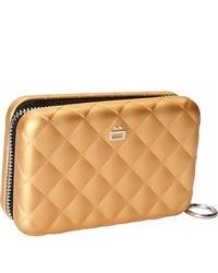 Ogon Quilted Clutch Rfid Blocking Gold Ladies Small Wallets