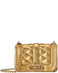 Gold Quilted Leather Crossbody Bag