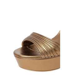 Casadei 120mm Quilted Metallic Leather Sandals