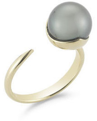 Mizuki 10mm Black Pearl Fluid Ring Size 6