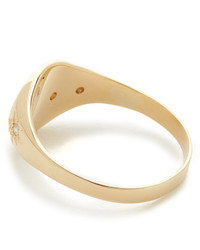Jacquie Aiche 14k Gold Crescent Star Signet Ring