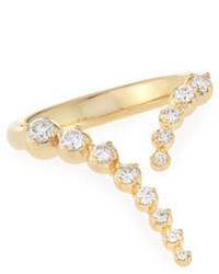 Mizuki 14k Gold Curved Diamond Ring