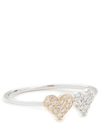 Sydney Evan 14k Gold Small Double Heart Ring