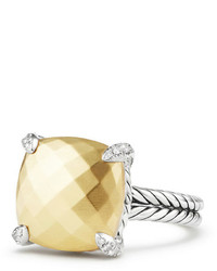 David Yurman 14mm Chtelaine 18k Gold Dome Ring With Diamonds