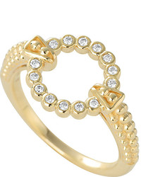 Lagos 18k Gold Covet Circle Ring With Diamonds Size 7
