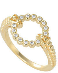 Lagos 18k Gold Covet Circle Ring With Diamonds Size 7