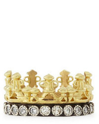 Armenta 18k Gold Midnight Diamond Crown Ring
