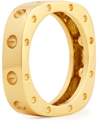 Roberto Coin 18k Pois Moi Single Row Square Band Ring Yellow Gold Size 75
