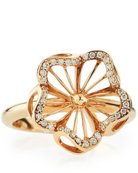 Roberto Coin 18k Rose Gold Diamond Flower Ring