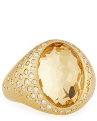 Roberto Coin 18k Yellow Gold Diamond Oval Yellow Crystal Ring 495tcw