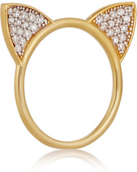 Aamaya By Priyanka Cat Ears Gold Plated Topaz Ring