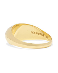 Foundrae Baby Wings 18 Karat Gold Diamond Signet Ring