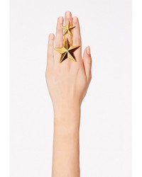 Missguided Bronagh Double Star Statet Ring Gold